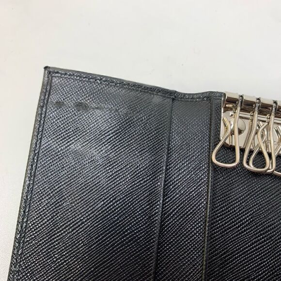 Authentic Prada Saffiano Leather 6 Key Wallet Black - Picture 7 of 14